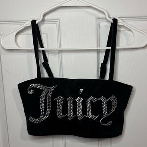 Juicy Couture Black Rhinestone Crop Top